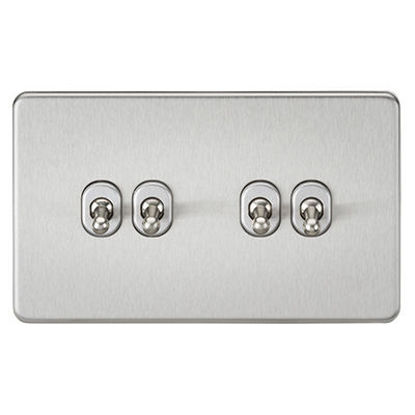 Picture of Screwless 10AX 4G 2-Way Toggle Switch - Brushed Chrome