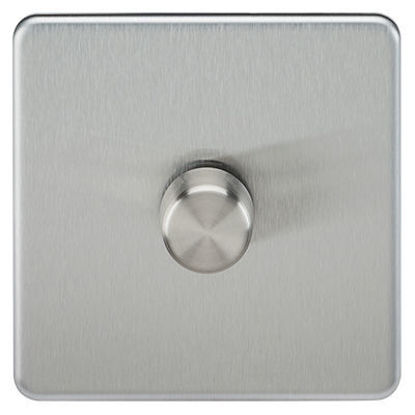 Picture of Screwless 1G 2-way 10-200W (5-150W LED) trailing edge dimmer - Brushed Chrome
