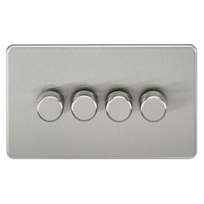 Picture of Screwless 4G 2-way 10-200W (5-150W LED) trailing edge dimmer - Brushed Chrome