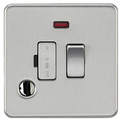 Picture of 13A Switched Fused Spur with Neon and Flex Outlet - Brushed Chrome