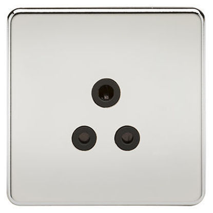 Picture of Screwless 5A Unswitched Socket - Polished Chrome with Black Insert