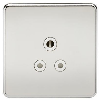 Picture of Screwless 5A Unswitched Socket - Polished Chrome with White Insert