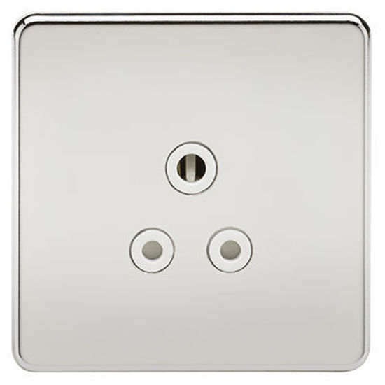 Picture of Screwless 5A Unswitched Socket - Polished Chrome with White Insert