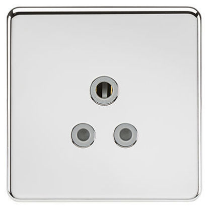 Picture of Screwless 5A Unswitched Socket - Polished Chrome with Grey Insert