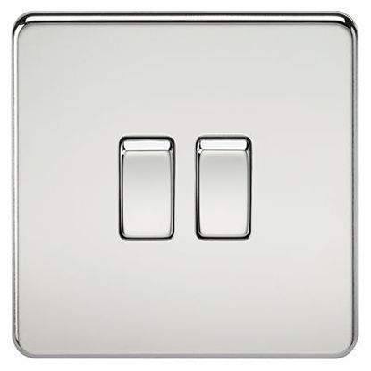 Picture of Screwless 10AX 2G 2-Way Switch - Polished Chrome