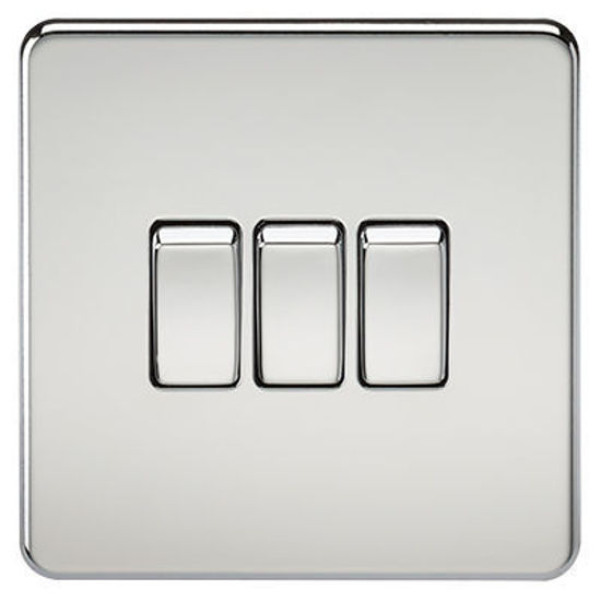 Picture of Screwless 10AX 3G 2-Way Switch - Polished Chrome