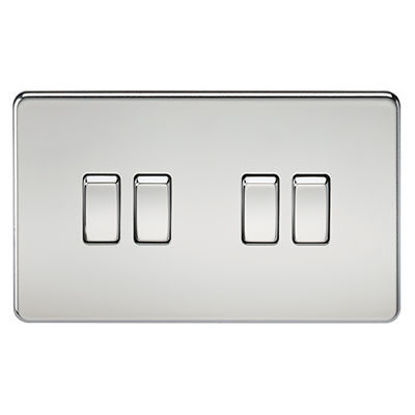 Picture of Screwless 10AX 4G 2-Way Switch - Polished Chrome