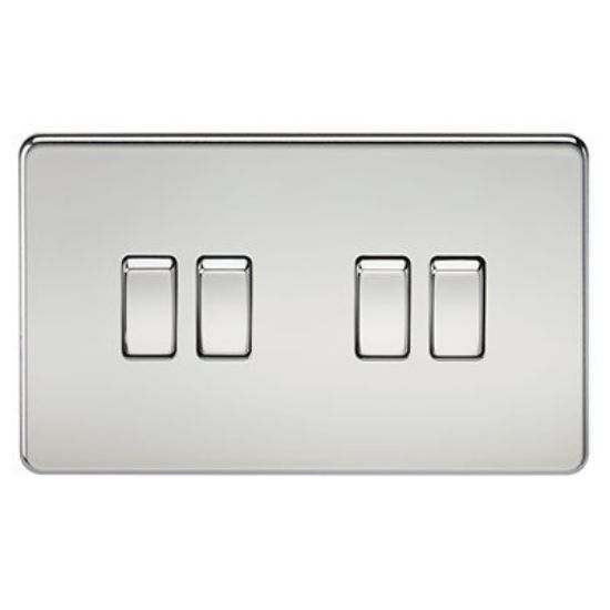 Picture of Screwless 10AX 4G 2-Way Switch - Polished Chrome