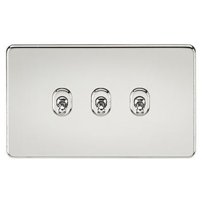 Picture of Screwless 10AX 3G 2-Way Toggle Switch - Polished Chrome