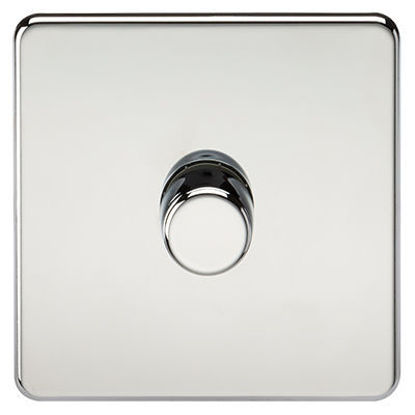 Picture of Screwless 1G 2-way 10-200W (5-150W LED) trailing edge dimmer - Polished Chrome