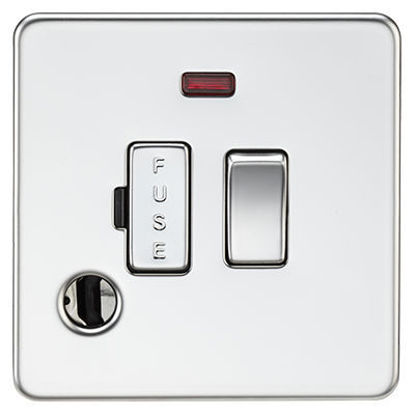 Picture of 13A Switched Fused Spur with Neon and Flex Outlet - Polished Chrome