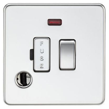 Picture of 13A Switched Fused Spur with Neon and Flex Outlet - Polished Chrome