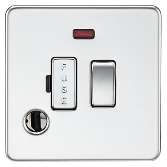 Picture of 13A Switched Fused Spur with Neon and Flex Outlet - Polished Chrome