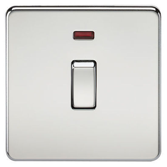 Picture of Screwless 20A 1G DP Switch with Neon - Polished Chrome