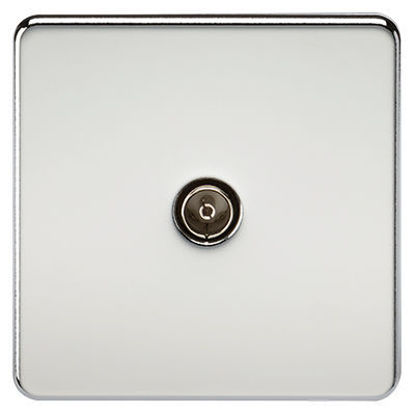 Picture of Screwless 1G TV Outlet (Non-Isolated) - Polished Chrome