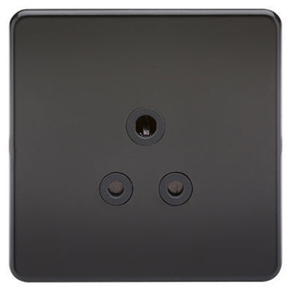 Picture of Screwless 5A Unswitched Socket - Matt Black with Black Insert
