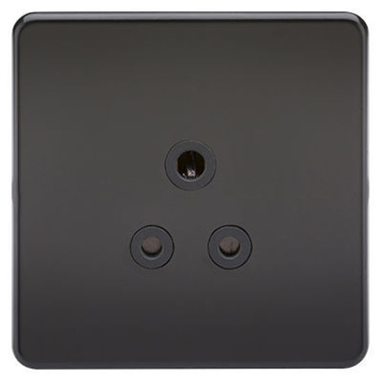 Picture of Screwless 5A Unswitched Socket - Matt Black with Black Insert