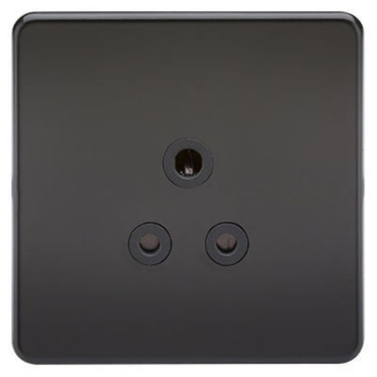 Picture of Screwless 5A Unswitched Socket - Matt Black with Black Insert