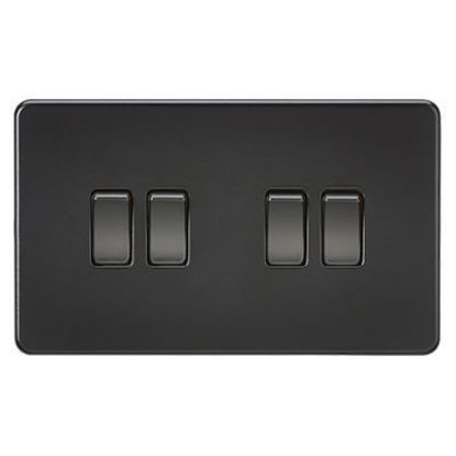 Picture of Screwless 10AX 4G 2-Way Switch - Matt Black