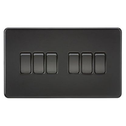 Picture of Screwless 10AX 6G 2-Way Switch - Matt Black