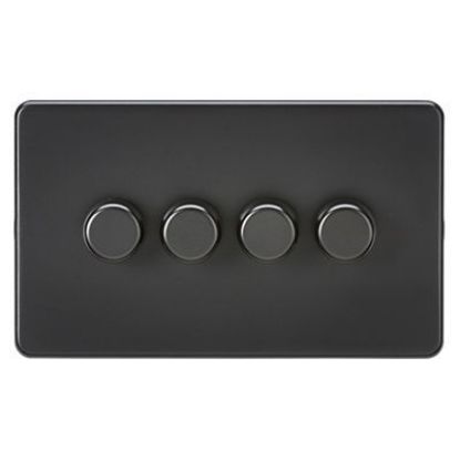 Picture of Screwless 4G 2-way 10-200W (5-150W LED) trailing edge dimmer - Matt Black