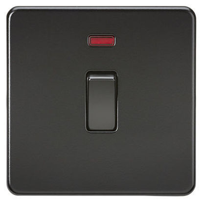 Picture of Screwless 20A 1G DP Switch with Neon - Matt Black