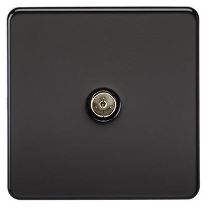 Picture of Screwless 1G TV Outlet (Non-Isolated) - Matt Black