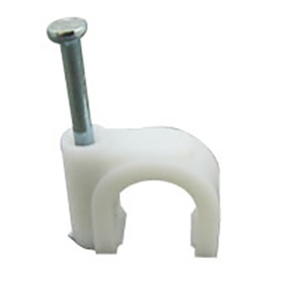 Picture of 5mm White Round Cable Clips - Pack of 100