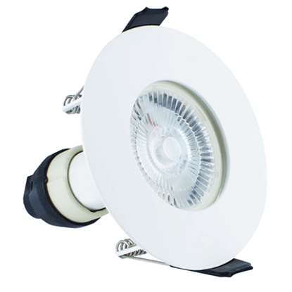 Picture of Evofire Fire Rated Downlight 70mm Cutout IP65 White Round + GU10 Holder
