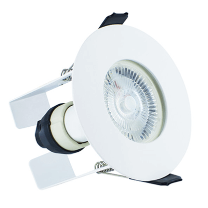 Picture of Evofire Fire Rated Downlight 70mm Cutout IP65 White Round + GU10 Holder & Insulation Guard