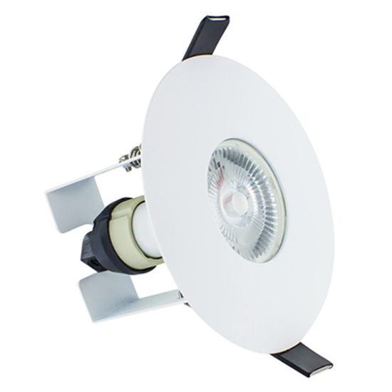 Picture of Evofire Fire Rated Downlight 70-100mm Cutout IP65 White Round + GU10 Holder & Insulation Guard