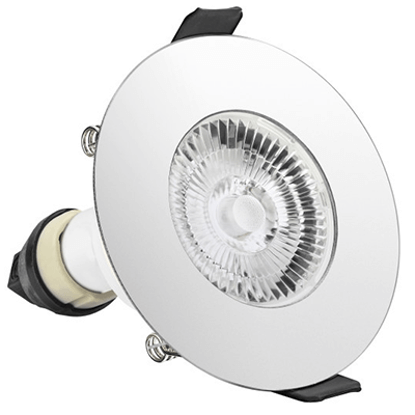 Picture of Evofire Fire Rated Downlight 70mm Cutout IP65 Polished Chrome Round + GU10 Holder