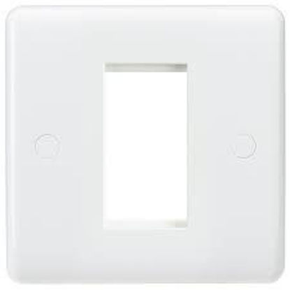 Picture of Curved Edge 1 Gang White Modular Faceplate
