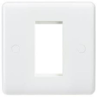 Picture of Curved Edge 1 Gang White Modular Faceplate