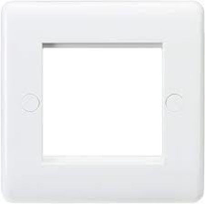Picture of Curved Edge 2 Gang White Modular Faceplate