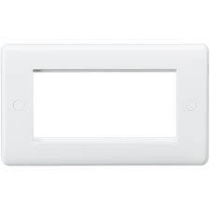 Picture of Curved Edge 4 Gang White Modular Faceplate