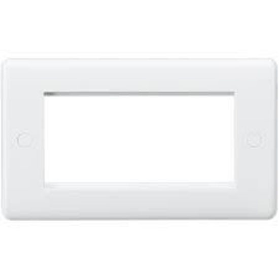 Picture of Curved Edge 4 Gang White Modular Faceplate