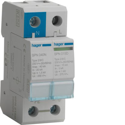 Picture of Hager VM02SPD Type 2 Double Pole Surge Protection Kit