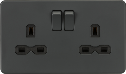 Picture of Screwless 13A 2G DP switched socket - Anthracite