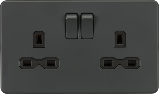 Picture of Screwless 13A 2G DP switched socket - Anthracite