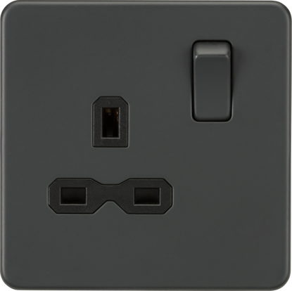Picture of Screwless 13A 1G DP switched socket - Anthracite