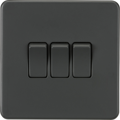 Picture of Screwless 10AX 3G 2-Way Switch - Anthracite