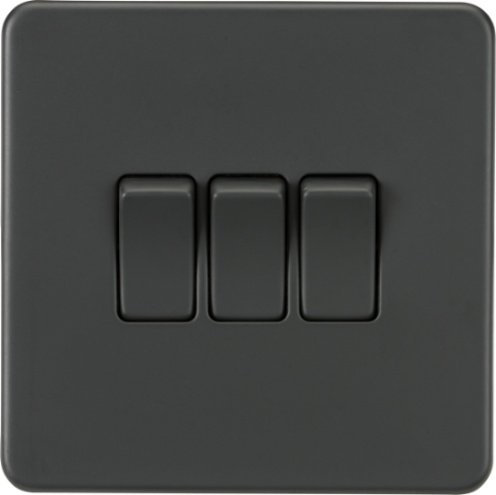 Picture of Screwless 10AX 3G 2-Way Switch - Anthracite