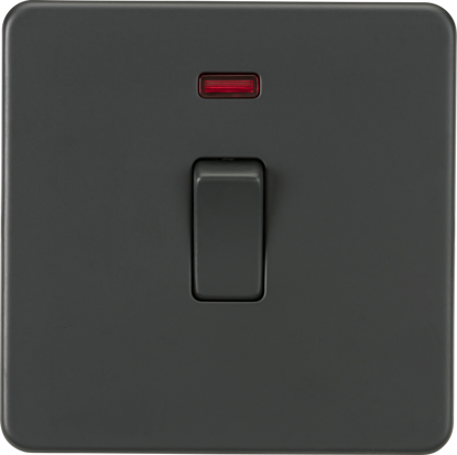 Picture of Screwless 20A 1G DP Switch with Neon - Anthracite