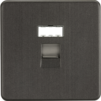 Picture of Screwless RJ45 network outlet - Smoked Bronze