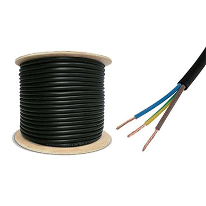 Picture of 0.75mm Black Three Core PVC Flexible Cable - 50MTR