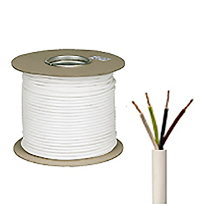 Picture of 1.00mm White Four Core PVC Flexible Cable - 50MTR