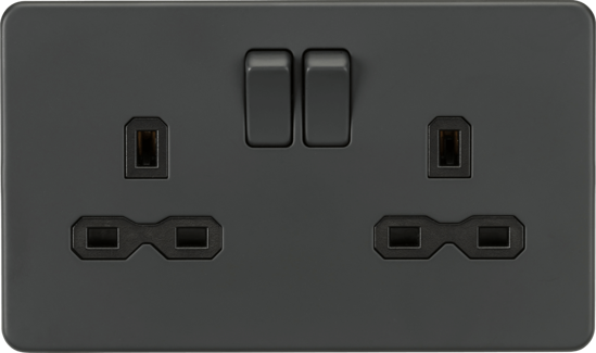 Picture of Screwless 13A 2G DP switched socket - Anthracite