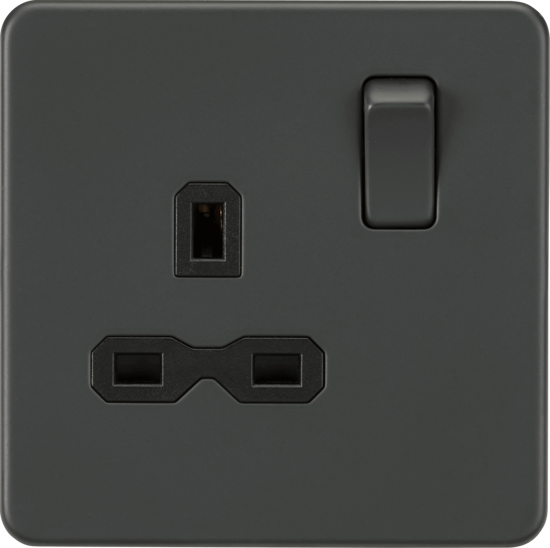 Picture of Screwless 13A 1G DP switched socket - Anthracite