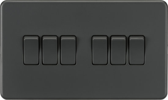 Picture of Screwless 10AX 6G 2-Way Switch - Anthracite
